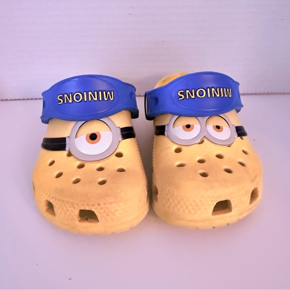 CROCS Yellow and Blue Slippers with Minion Theme